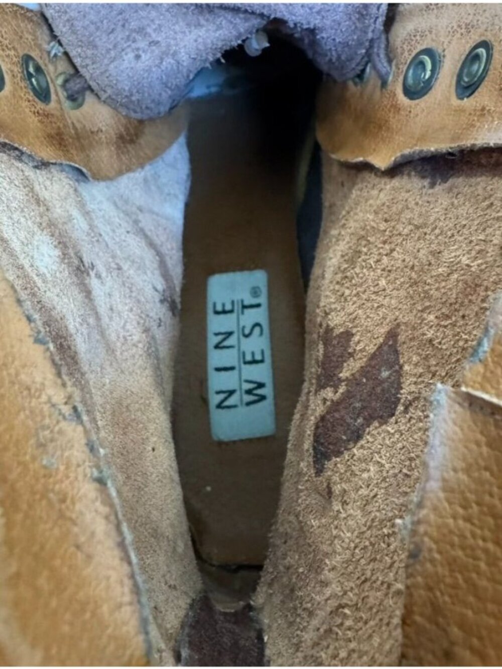 80s Vintage Nine West Brown Leather Lace Up Victorian Western Ankle Boots 8.5 - Picture 10 of 14